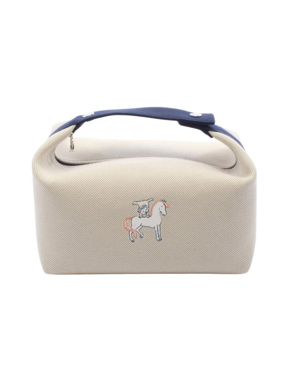 Hermes Handbag Brid-a-brac GM Cabriole 01 Grid Perlee Canvas Bride-a-Brac